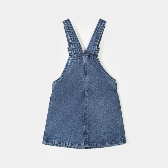 Infant Girls Denim Rigid Over All Mouse 2-L.Blue.2