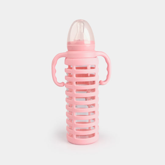 Baby Glass Feeding Bottle | 240ml with Handles