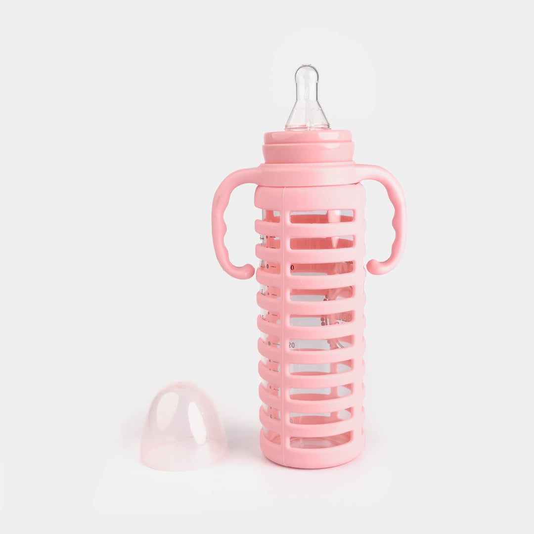 Baby Glass Feeding Bottle | 240ml with Handles