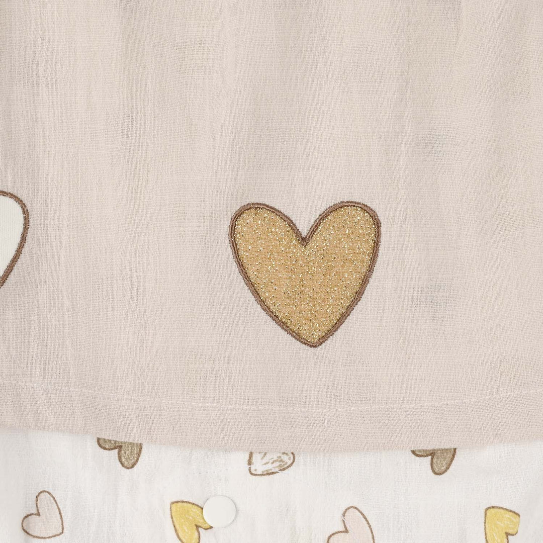 Infant Girls Jersey/Terry Romper - White