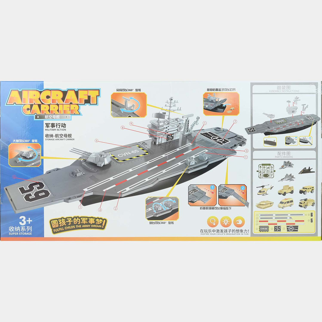 Military Action Aircraft Carrier Storage Playset