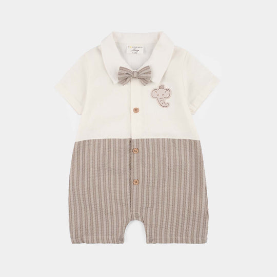 Infant Boys Jersey/Terry Romper 287-001 -BEIGE