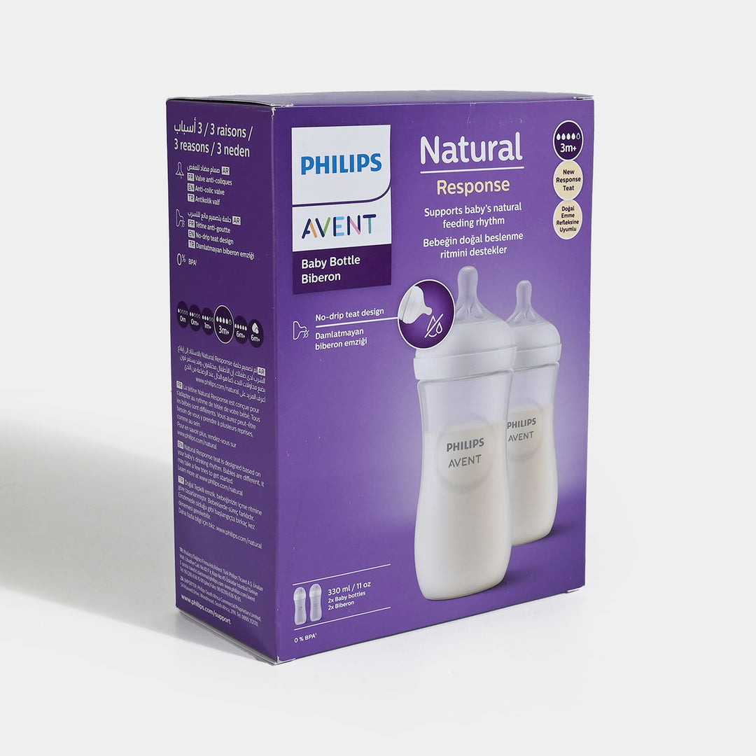 Pack of 2 Avent Feeder Natural Bottle 330Ml