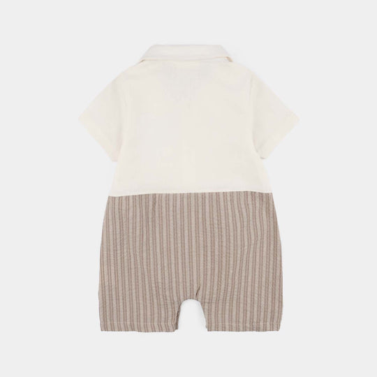 Infant Boys Jersey/Terry Romper 287-001 -BEIGE