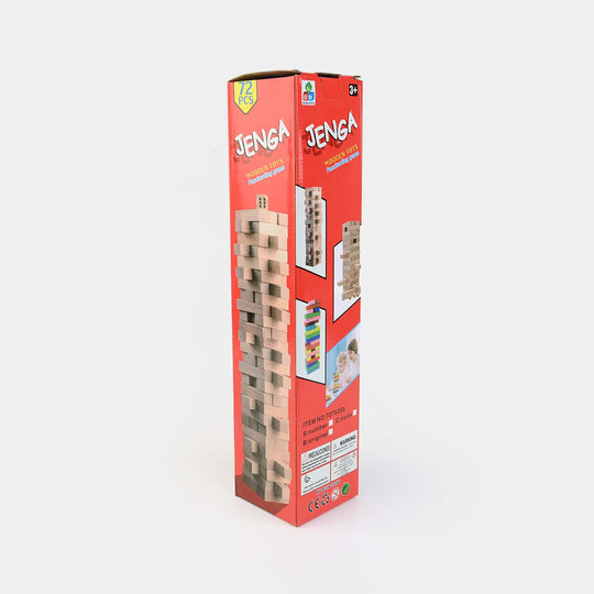 Jenga Game with Wooden Blocks, Stacking Tower Game | 72PCS