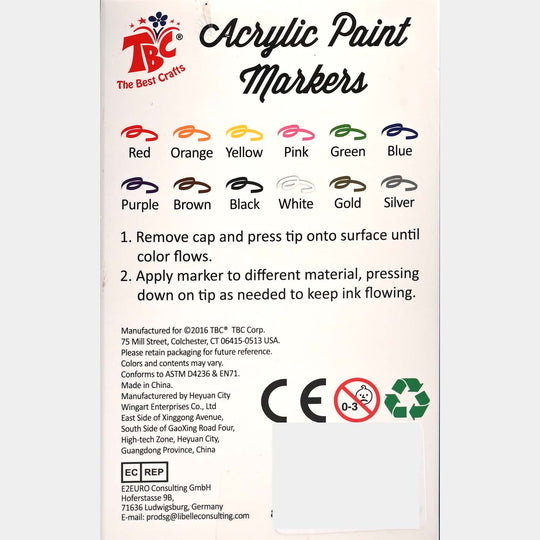 12 Colors Acrylic Paint Markers