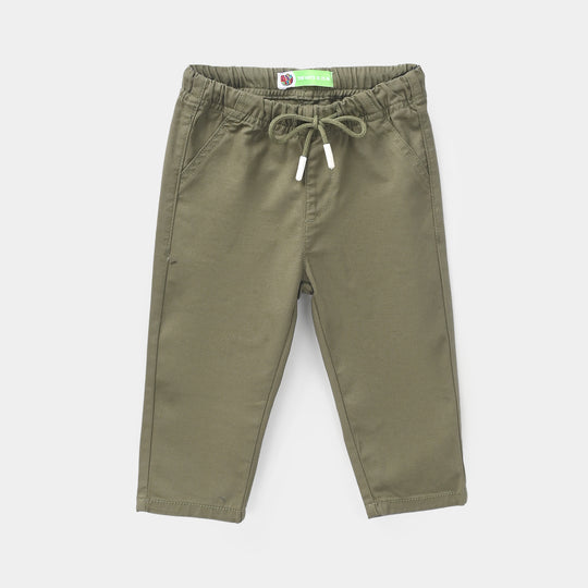 Infant Boys Cotton Twill Pant Comics - Olive
