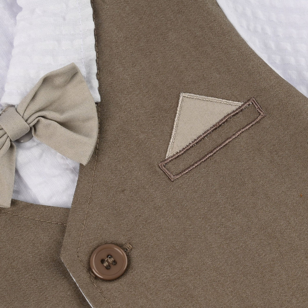 Infant Boys Jersey/Terry Romper 297-014 -BEIGE