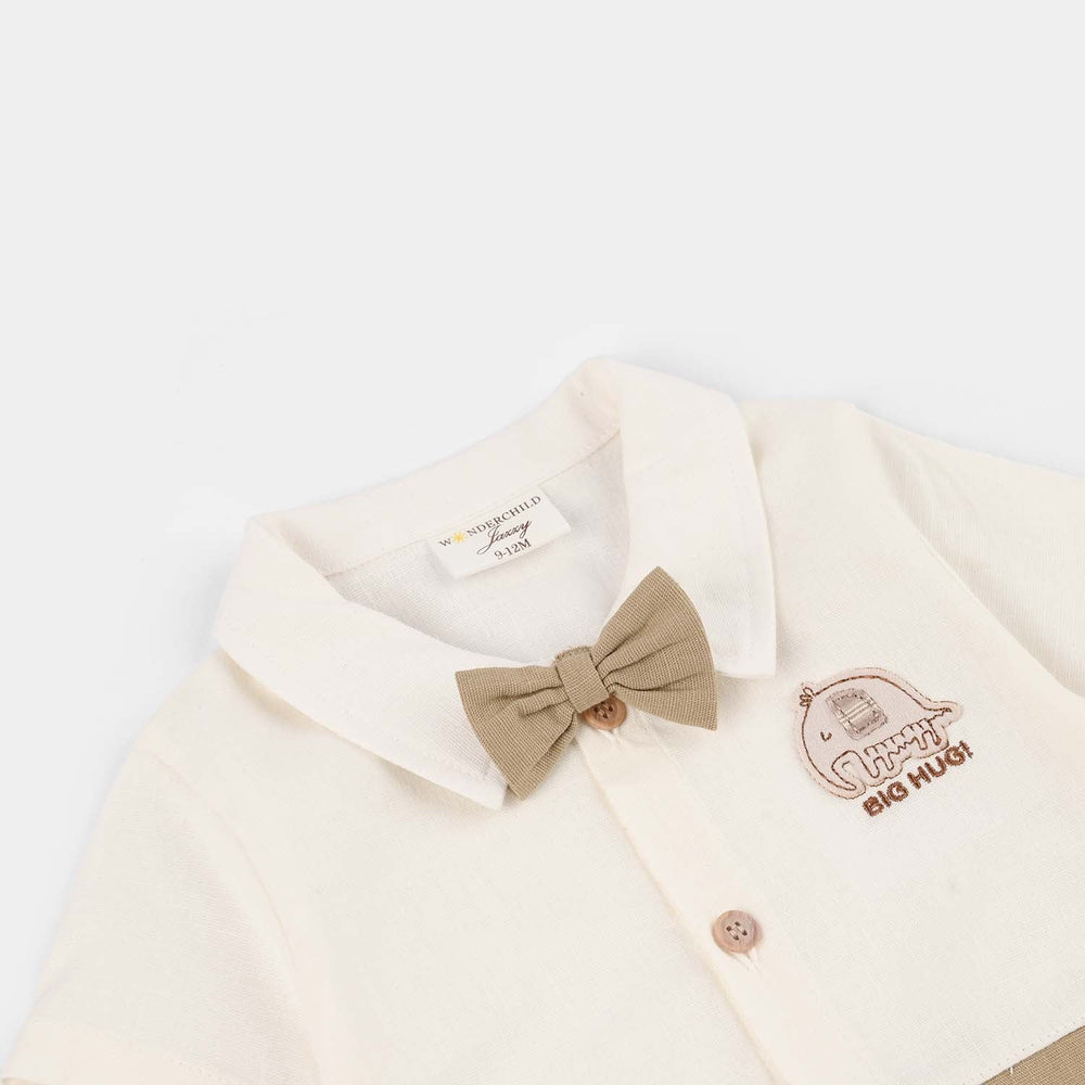 Infant Boys Jersey/Terry Romper 287-002 -WHITE