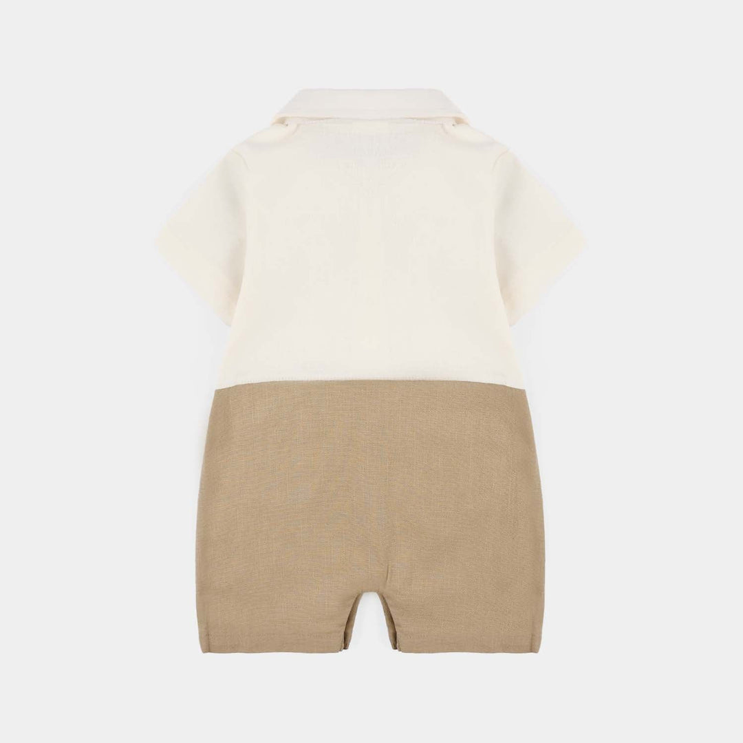 Infant Boys Jersey/Terry Romper 287-002 -WHITE