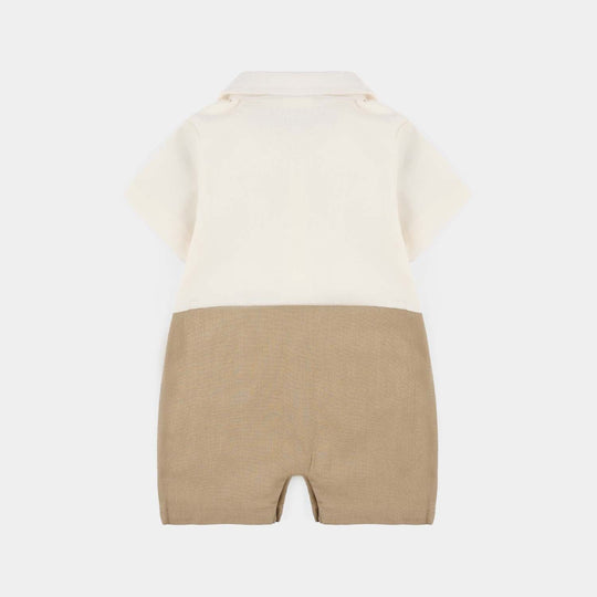 Infant Boys Jersey/Terry Romper 287-002 -WHITE