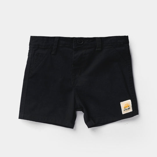 Infant Boys Cotton Twill Shorts - Black