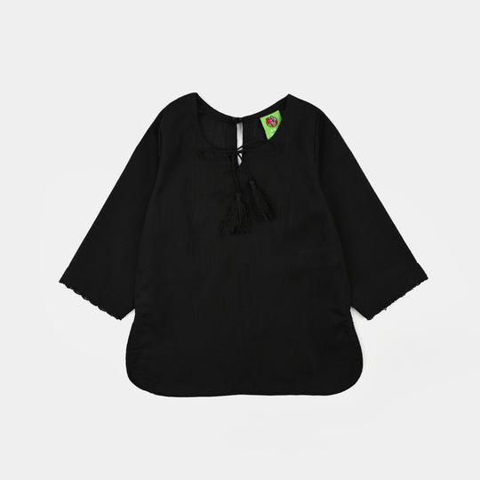 Infant Girls Cotton 2Pcs Basic Black