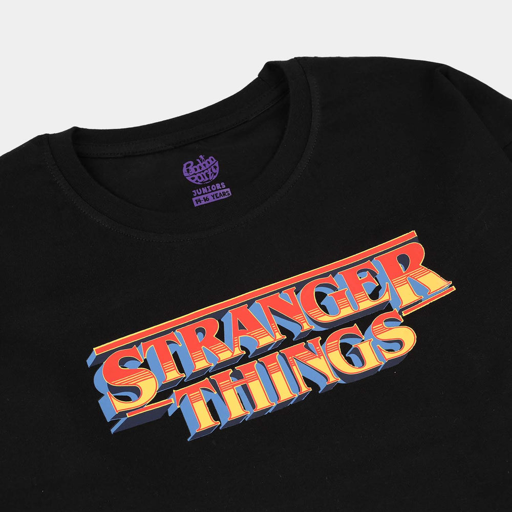 Boys Jersey/Terry T-Shirt (Stranger Thing) - Black