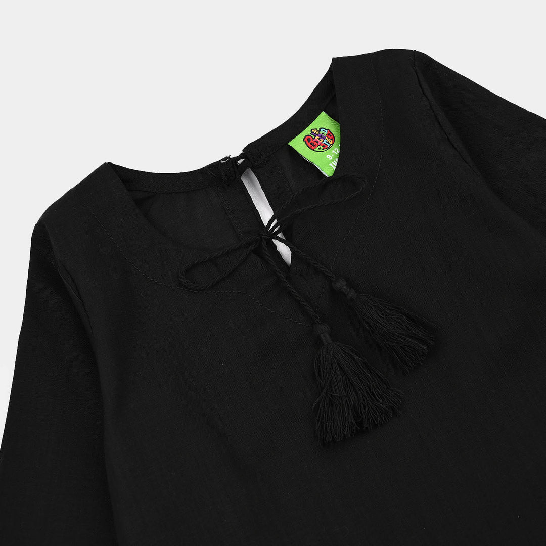 Infant Girls Cotton 2Pcs Basic Black