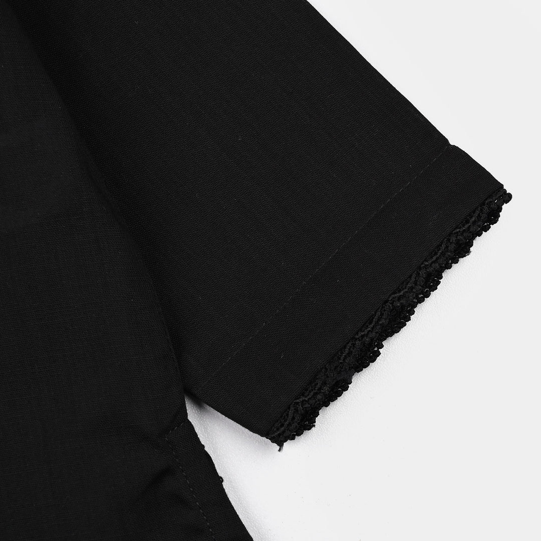 Infant Girls Cotton 2Pcs Basic Black