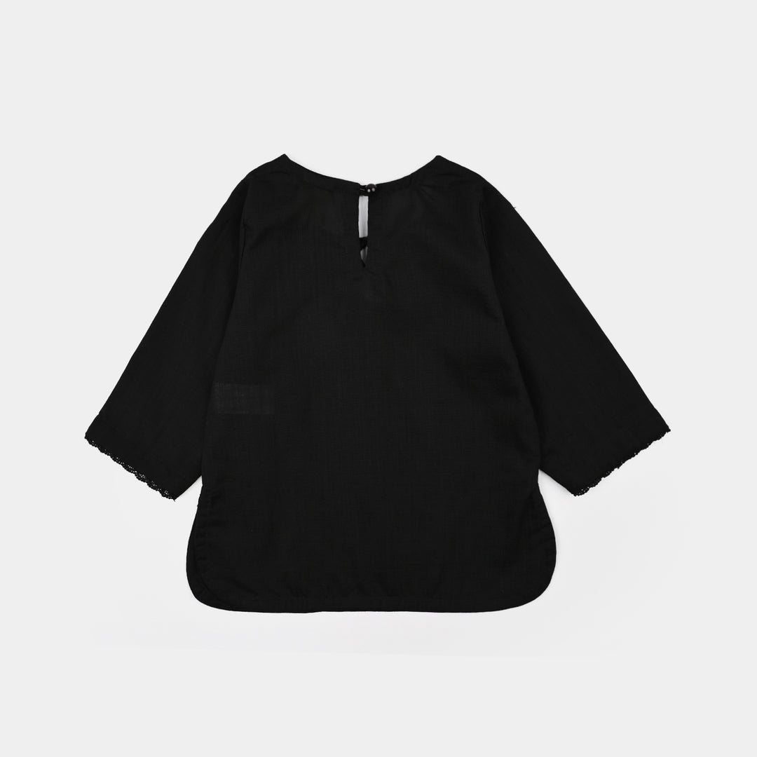 Infant Girls Cotton 2Pcs Basic Black