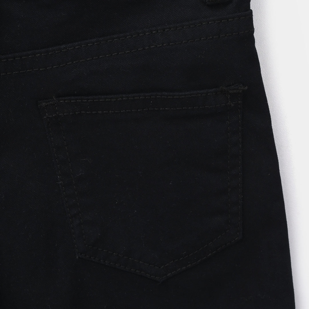 Infant Boys Cotton Twill Shorts - Black