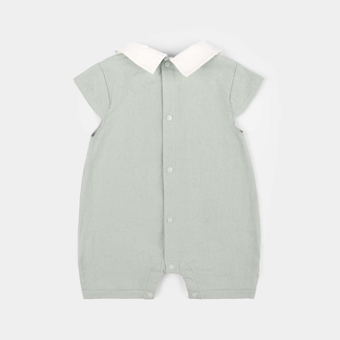 Infant Girls Jersey/Terry Romper - Grey