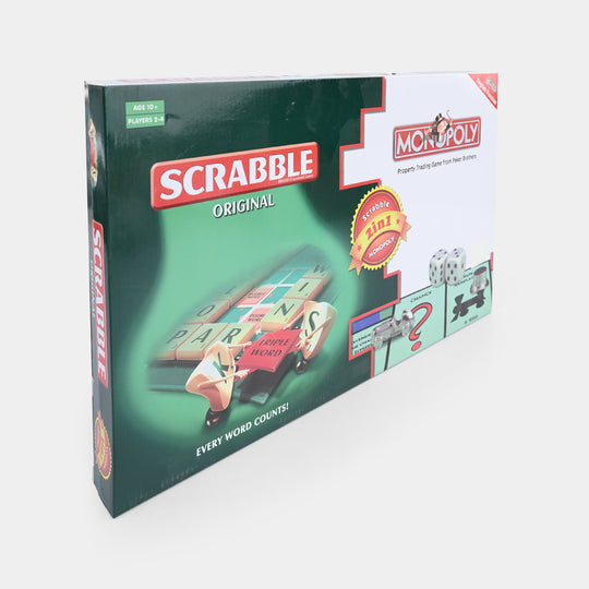 2-in-1 Scrabble Original &amp; Monopoly Board Game Combo
