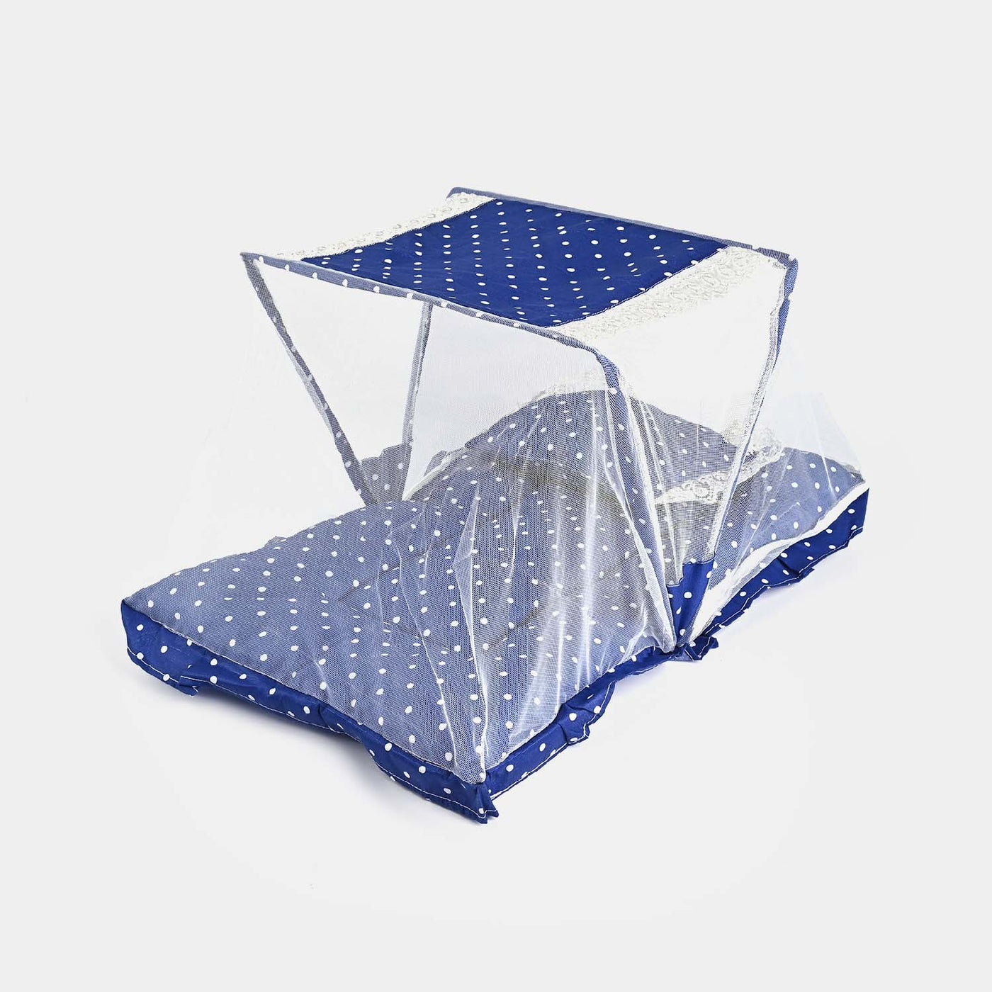 Baby Care Square Bed With Net | Navy Blue