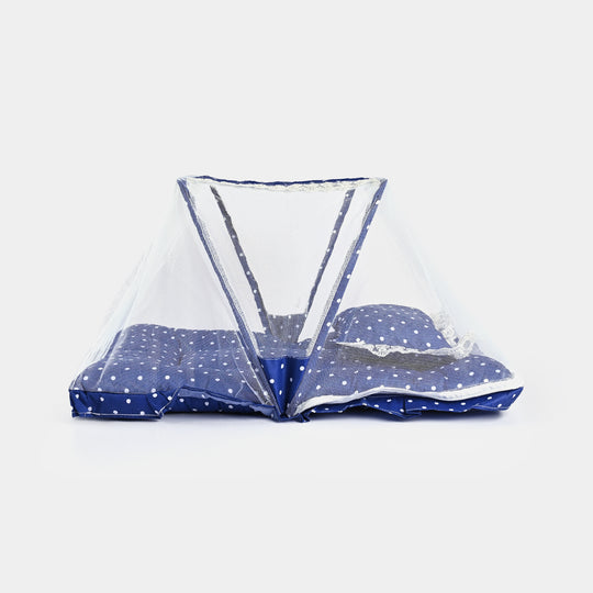 Baby Care Square Bed With Net | Navy Blue