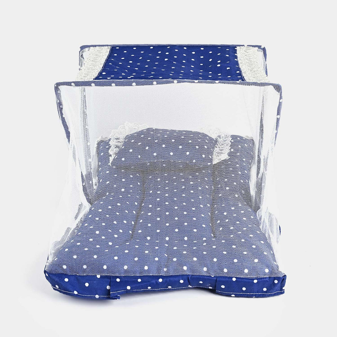 Baby Care Square Bed With Net | Navy Blue