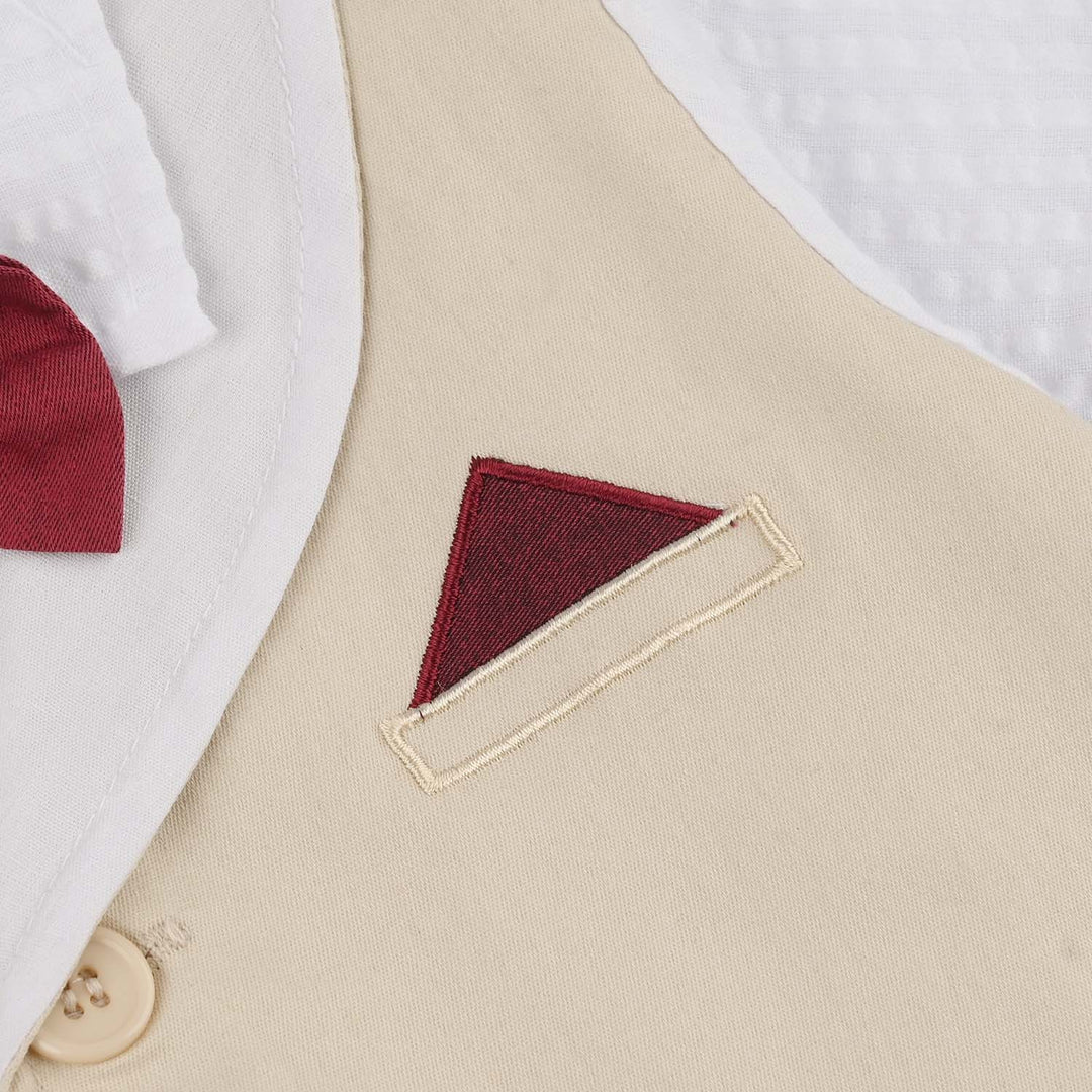 Infant Boys Jersey/Terry Romper 297-015 -BEIGE