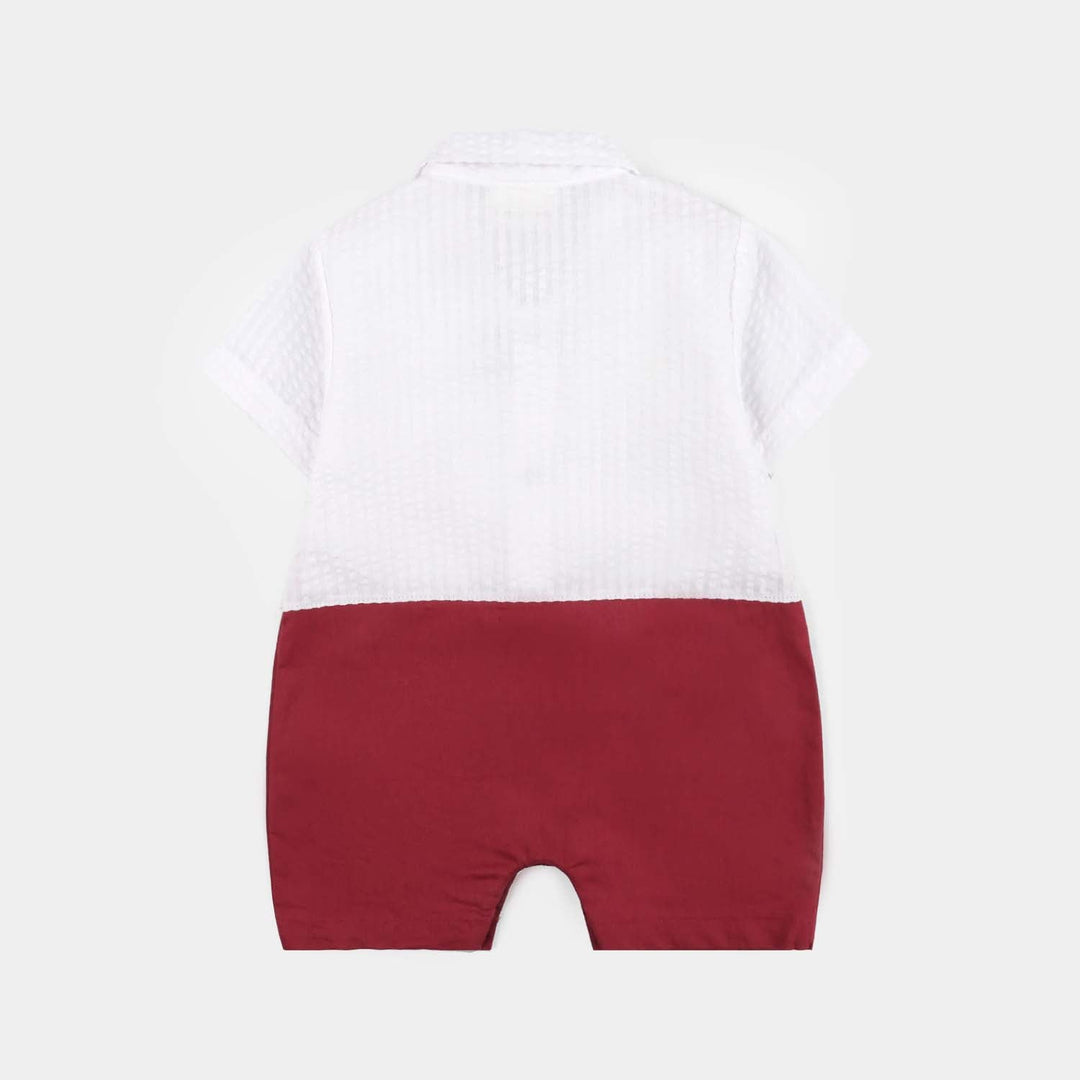 Infant Boys Jersey/Terry Romper 297-015 -BEIGE