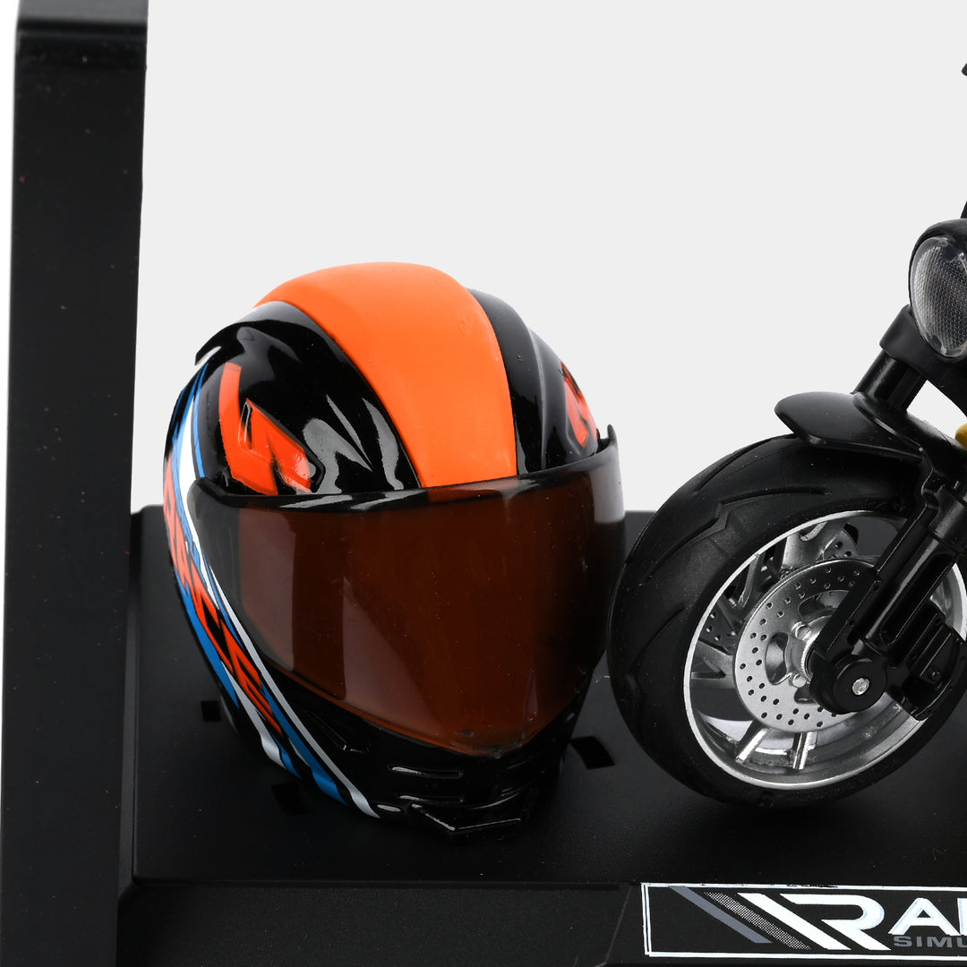 Alloy Motorcycle Metal Pullback Bike & Garage Toy for Kids