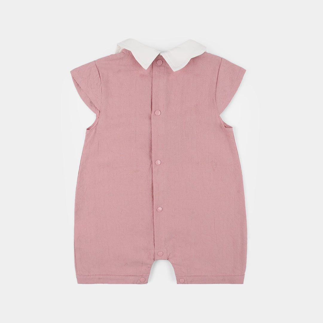 Infant Girls Jersey/Terry Romper - Pink