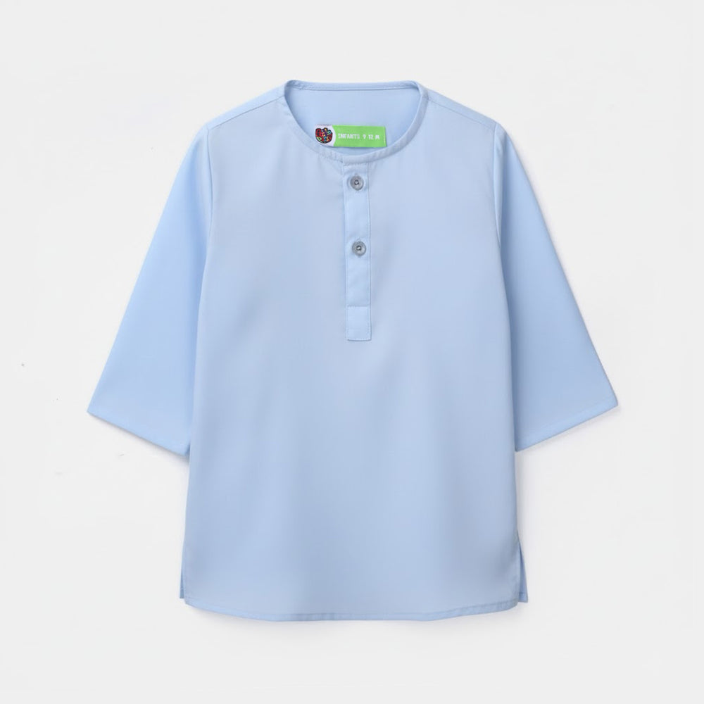 Infant Boys Poly Viscose Kurta Pajama - Light Blue