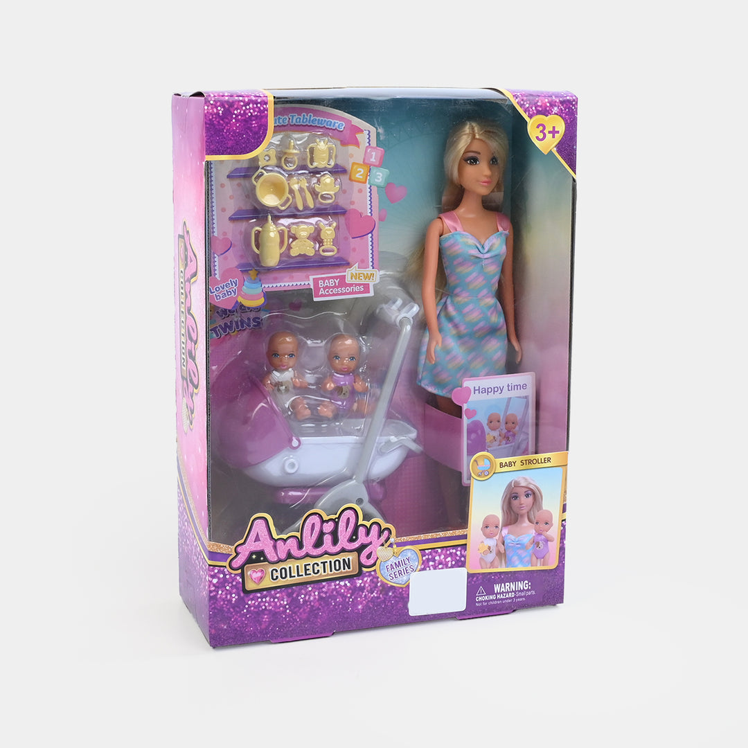 11.5" Lovely Fashion Doll with Accessories Set