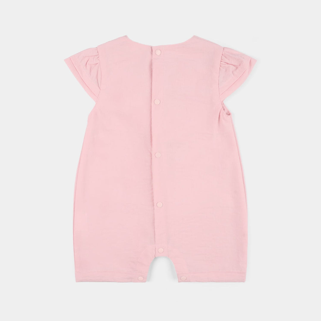 Infant Girls Jersey/Terry Romper - Pink