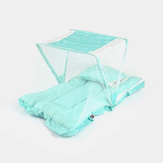 Baby Care Square Bed With Net | Green