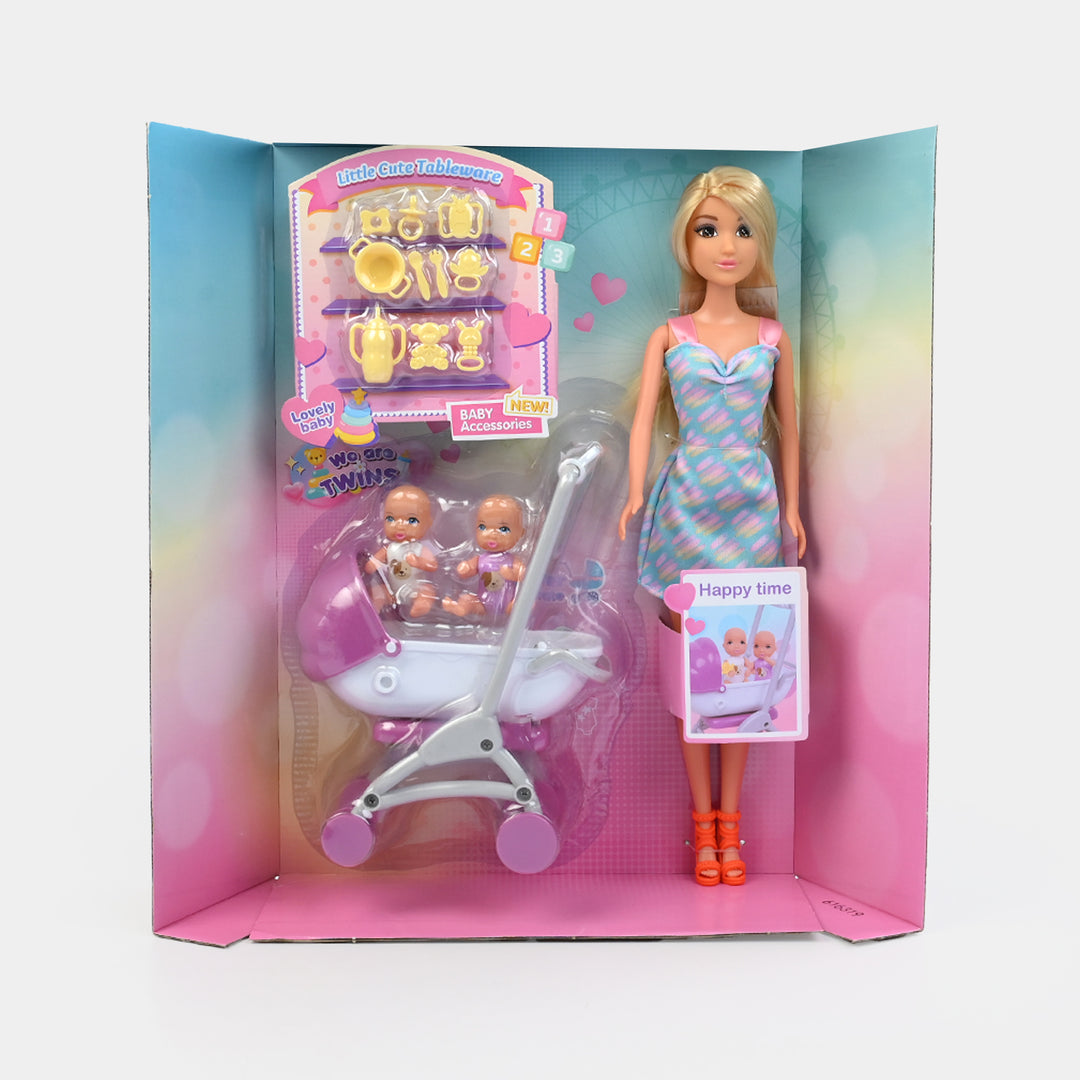 11.5" Lovely Fashion Doll with Accessories Set