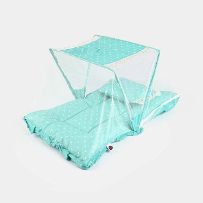 Baby Care Square Bed With Net | Green