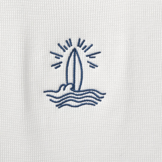 Boys Thermal Sando Waves - Off White