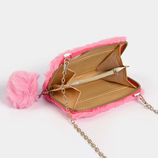 GIRLS FUR FASHION HAND BAG/WALLET