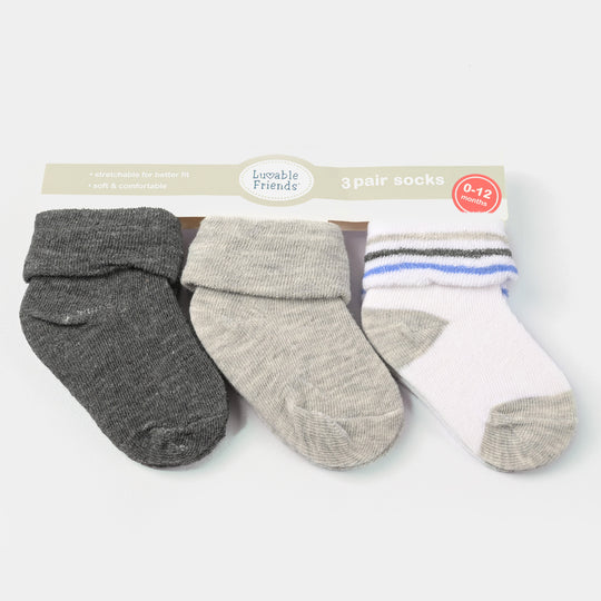 INFANT BABY 3 PAIR SOCKS | 0-12M