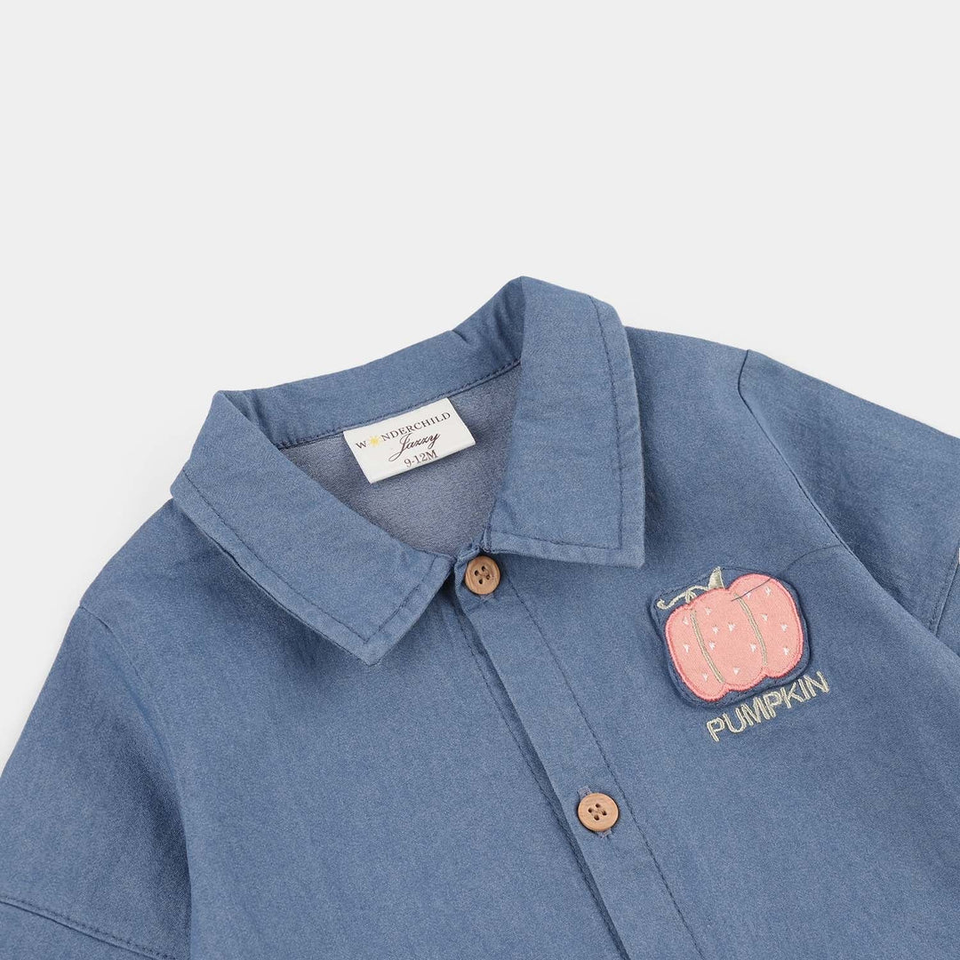 Infant Boys Jersey/Terry Romper - Navy