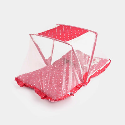 Baby Care Square Bed With Net | Red