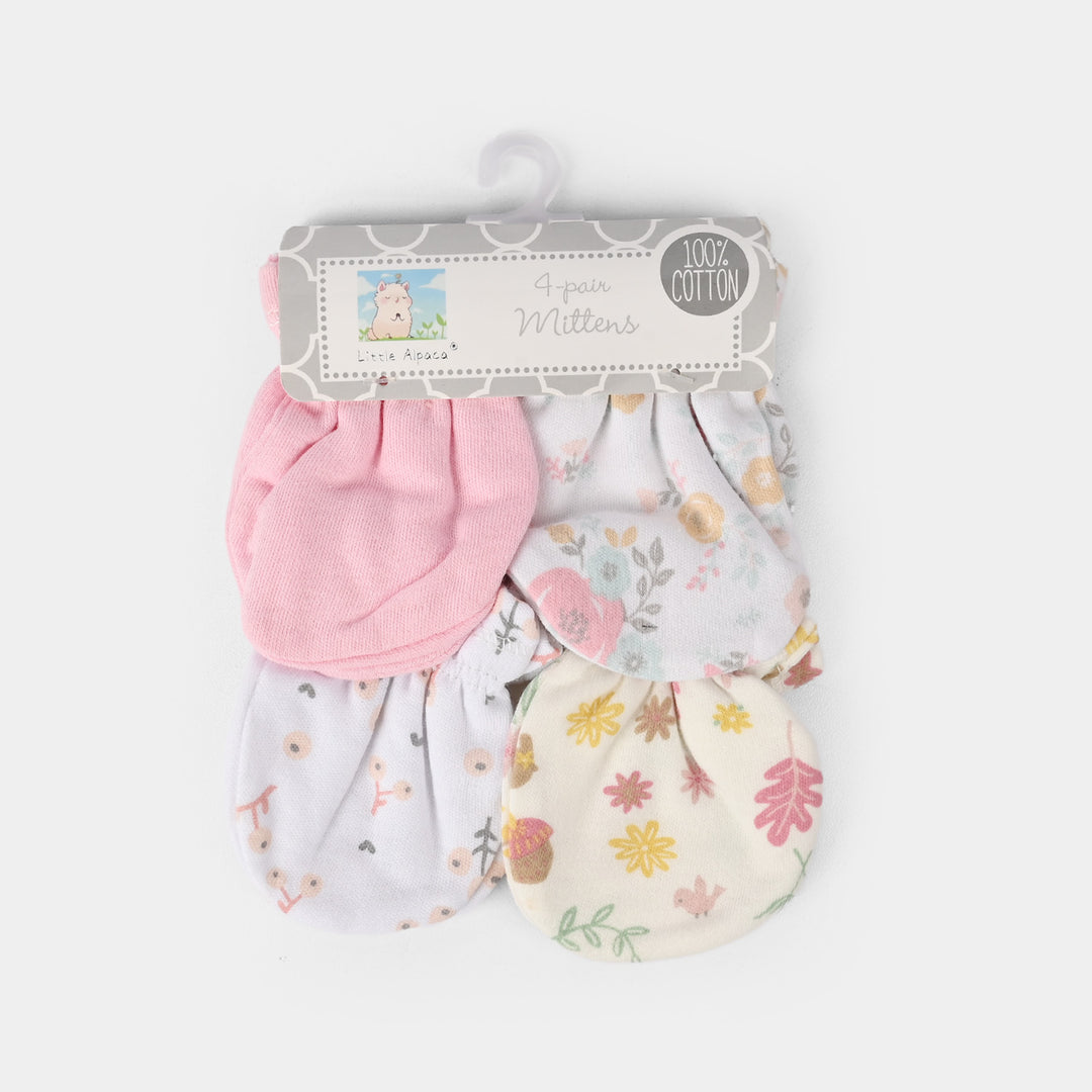 Cotton Mittens Set 4 Pair
