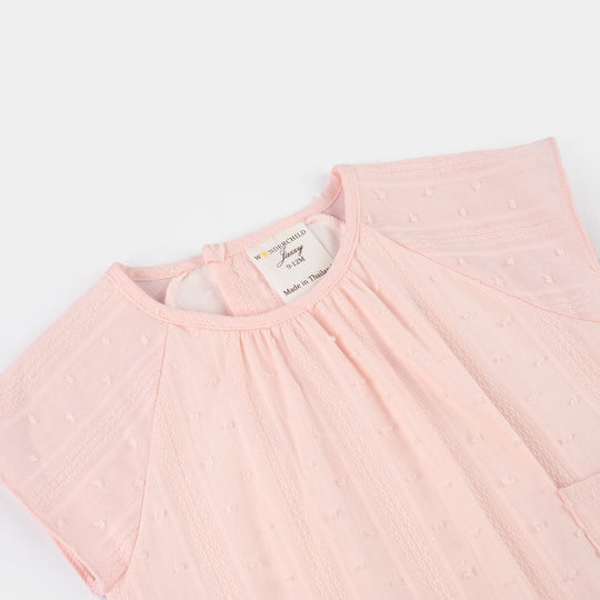Infant Girls Jersey/Terry Romper - Pink