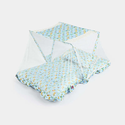 Baby Care Square Bed With Net | Blue