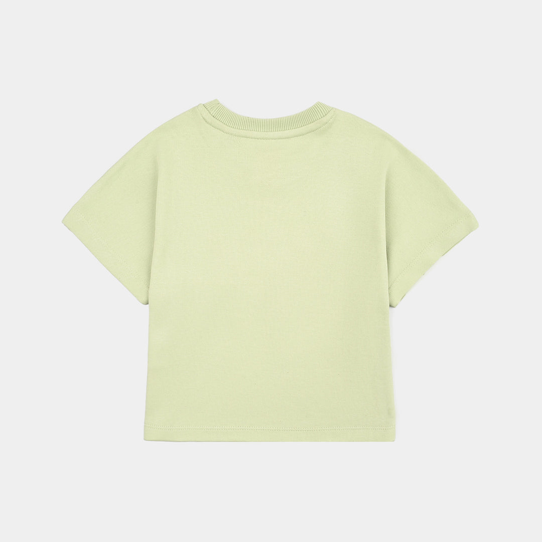 Girls Cotton Interlock 2 Piece Suit Love- Green