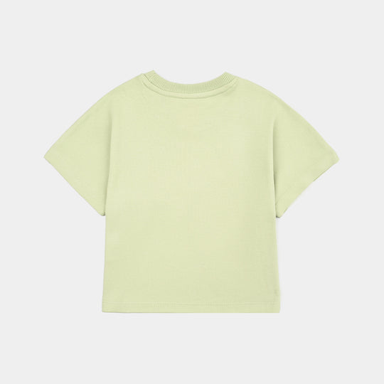 Girls Cotton Interlock 2 Piece Suit Love- Green
