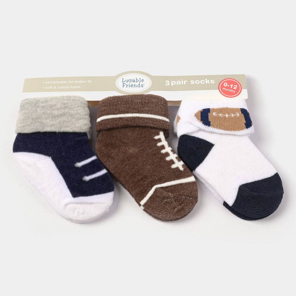 INFANT BABY 3 PAIR SOCKS | 0-12M