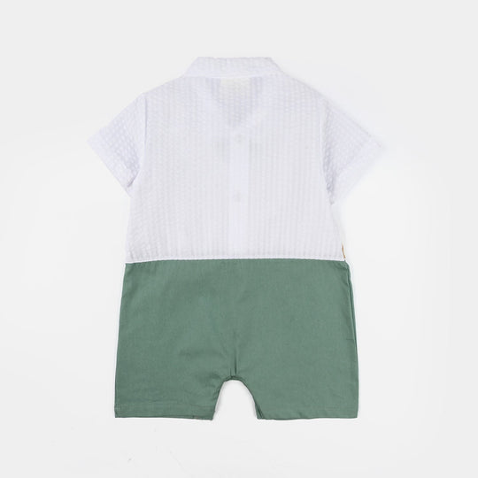Infant Boys Jersey/Terry Romper 297-020 -BEIGE