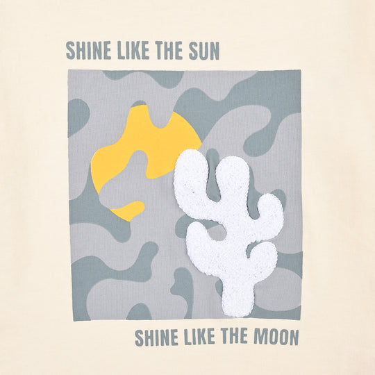 Boys Cotton Jersey T-Shirt H/S Shine Like The Sun-OFF-White